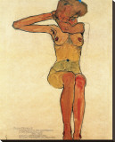 Seated Nude Stretched Canvas Print by Egon Schiele Seated Nude Stretched Canvas Print by Egon Schiele