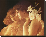 Two Angels Stretched Canvas Print by Charles Francois Sellier
