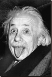 Einstein, Tongue Stretched Canvas Print