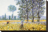Field in Spring Stretched Canvas Print by Claude Monet