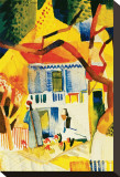 Inner Court of the Country House in St-Germain, 1914 Stretched Canvas Print by Auguste Macke