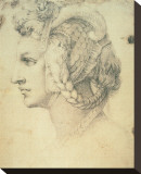 Drawing of A Woman Stretched Canvas Print by Michelangelo Buonarroti