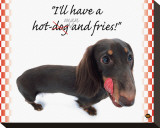 Hot Man and Fries Stretched Canvas Print by Yoneo Morita