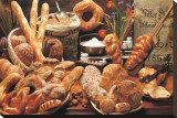 Bread On Table Stretched Canvas Print Bread On Table Stretched Canvas Print