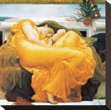 Flaming June Stretched Canvas Print by Frederick Leighton