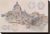 Rome, St. Peter's Basilica Stretched Canvas Print by L. Derrien