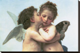 The First Kiss (detail) Trykk på strukket lerret av William Adolphe Bouguereau The First Kiss (detail) Trykk på strukket lerret av William Adolphe Bouguereau