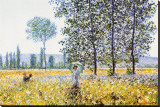 Field in Spring Stretched Canvas Print by Claude Monet