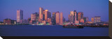 Boston Skyline in Evening Stretched Canvas Print