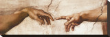 De schepping van Adam Kunstdruk op gespannen doek van Michelangelo Buonarroti