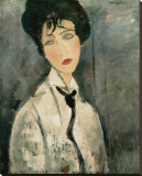 Woman in Black Tie, 1917 Płótno naciągnięte na blejtram - reprodukcja autor Amedeo Modigliani Woman in Black Tie, 1917 Płótno naciągnięte na blejtram - reprodukcja autor Amedeo Modigliani