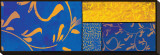 Gold Blue Canvas Stretched Canvas Print by Lillian Pasenar