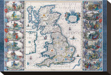 Antique Map, Britannia, Ca. 1646 Stretched Canvas Print by Jan Jansson