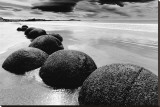 Beach Horizon, New Zealand Stretched Canvas Print
