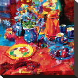 Tea Party Stretched Canvas Print by Peter Graham