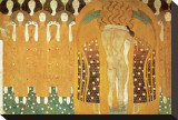 Here's a Kiss to the Whole World, Beethoven Frieze (detail), 1902 Impressão em tela esticada por Gustav Klimt