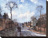 Road to Louvecienne Stretched Canvas Print by Camille Pissarro