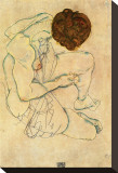 Sketch of a Nude Woman Stretched Canvas Print by Egon Schiele