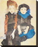Two Girls Stretched Canvas Print by Egon Schiele