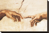 La création d'Adam Reproduction transférée sur toile : par Michelangelo Buonarroti 
