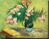 Vase with Oleanders and Books, c.1888 Reproducción en lienzo de la lámina por Vincent van Gogh