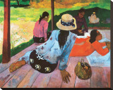 La Sieste Reproduction transférée sur toile par Paul Gauguin