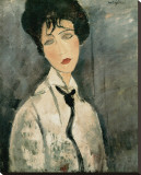Woman in Black Tie, 1917 Stretched Canvas Print by Amedeo Modigliani Woman in Black Tie, 1917 Stretched Canvas Print by Amedeo Modigliani