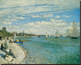 Regatta at Ste-Adresse Stretched Canvas Print by Claude Monet