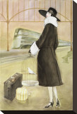 Lady at Train Station Stretched Canvas Print by Graham Reynold
