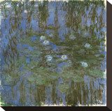 Nympheas Bleus Reproducción en lienzo de la lámina por Claude Monet