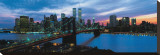 New York Skyline at Night Stretched Canvas Print