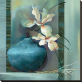 Lilies in a Blue Vase Stretched Canvas Print by Louise Montillio Lilies in a Blue Vase Stretched Canvas Print by Louise Montillio