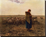 La Bergere, c.1814-1875 Stretched Canvas Print by Jean-François Millet La Bergere, c.1814-1875 Stretched Canvas Print by Jean-François Millet