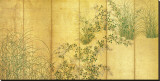 Japanese Autumn Grasses, Six-Fold Screen, Early Edo Period Lærredstryk på blindramme Japanese Autumn Grasses, Six-Fold Screen, Early Edo Period Lærredstryk på blindramme
