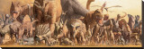 Dinosaurs Stretched Canvas Print by Haruko Takino