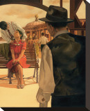 Romance on the Pier Stretched Canvas Print by Graham Reynold