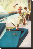 Then The Real Fight Began Stretched Canvas Print by Howard Pyle