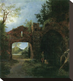 Landscape with Ruins Stretched Canvas Print by Carl Blechen