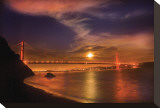 Golden Gate Moonrise Leinwand von Harold Davis