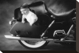 Biker Baby Stretched Canvas Print by Linda Johnson