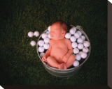 Too Pooped to Putt Stretched Canvas Print by Linda Johnson