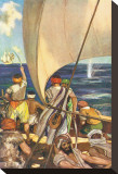 The Name of The Devil of The Sea Grew Greater Than Ever Stretched Canvas Print by Stephen Reid