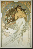 The Arts: La Musique Reproduction transférée sur toile par Alphonse Mucha