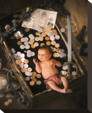 Pirate Baby Stretched Canvas Print by Linda Johnson