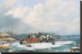 Winter Landscape, c.1849 Reproduction transférée sur toile par Cornelius Krieghoff