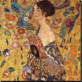 Lady with a Fan Leinwand von Gustav Klimt