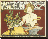 Waverley Cycles Stretched Canvas Print by Alphonse Mucha
