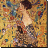 Lady with a Fan Leinwand von Gustav Klimt