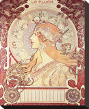 La Plume Stretched Canvas Print by Alphonse Mucha