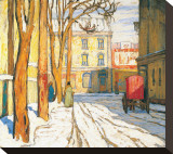 Toronto Street, Winter Morning Stretched Canvas Print by Lawren S. Harris